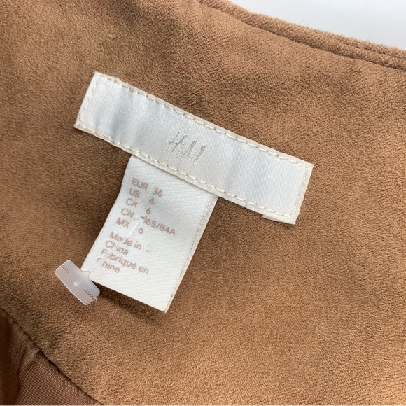 H&M Faux Suede Duster Jacket Brown Tan - Picture 5 of 9